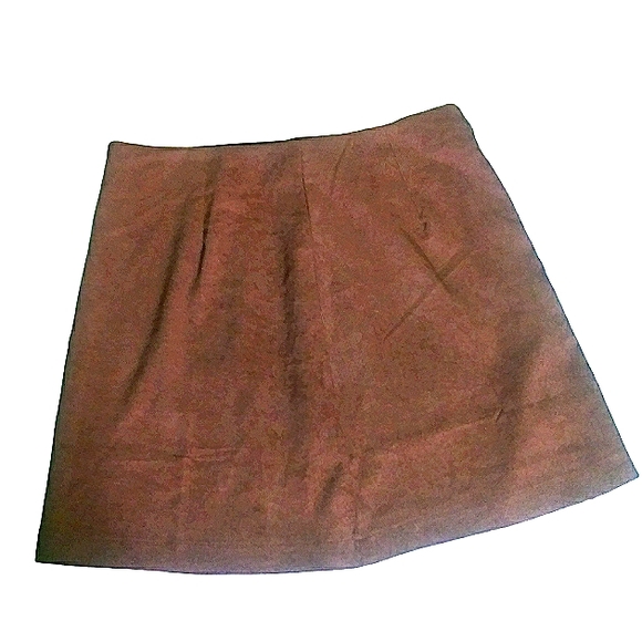 Shein Rust Fine Corduroy Skirt Size L Side Zipper Ring Pull - Picture 1 of 1